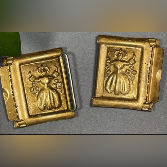 Vintage Two Piece Solid Brass Belt Buckle Schaffer Belt Co. Signed Original - Picture 6 of 9